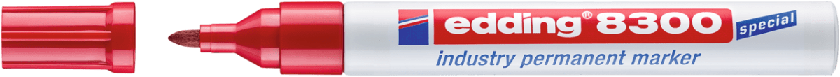 Marcador permanente industrial edding 8300 Rojo2