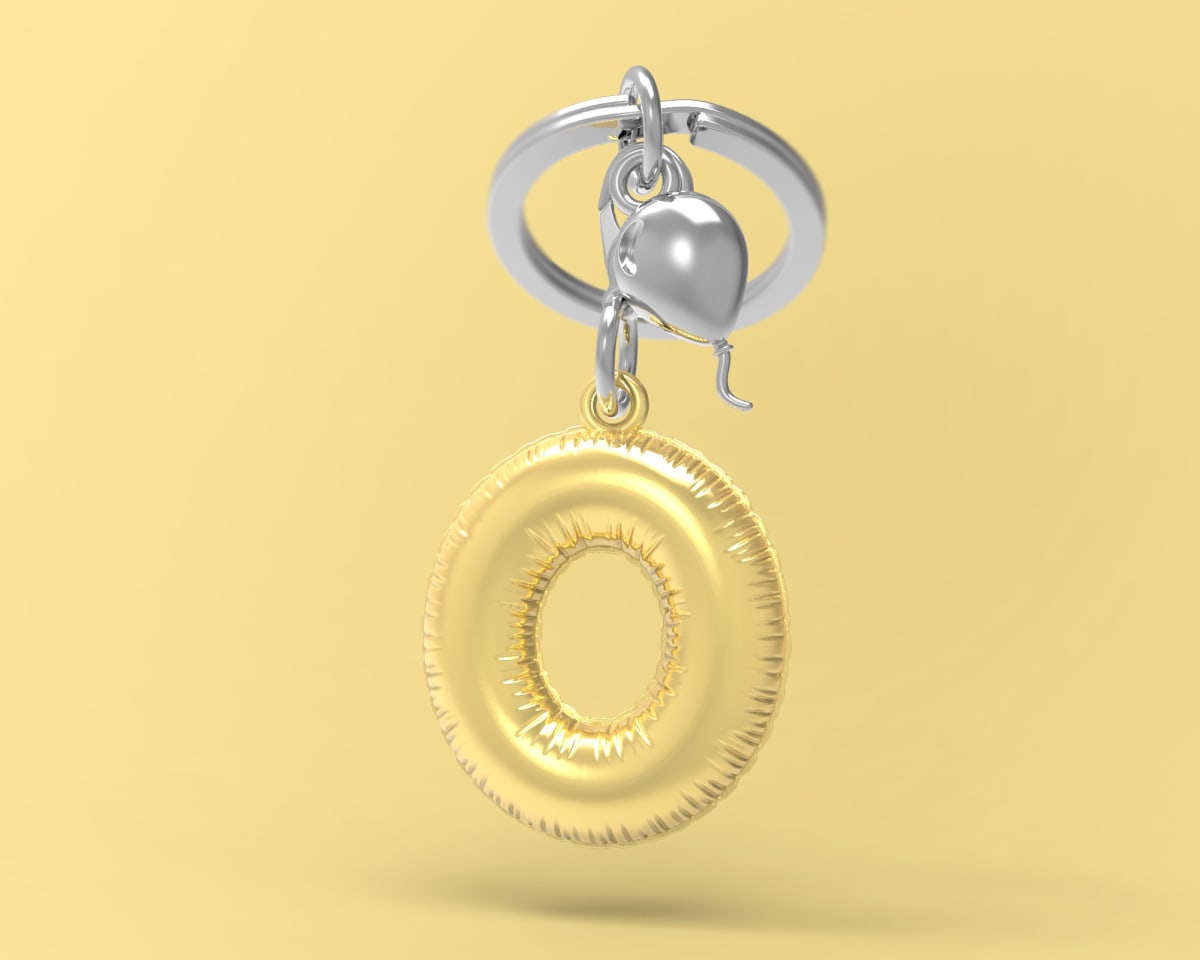 Metalmorphose® Llavero Letras de acero - O