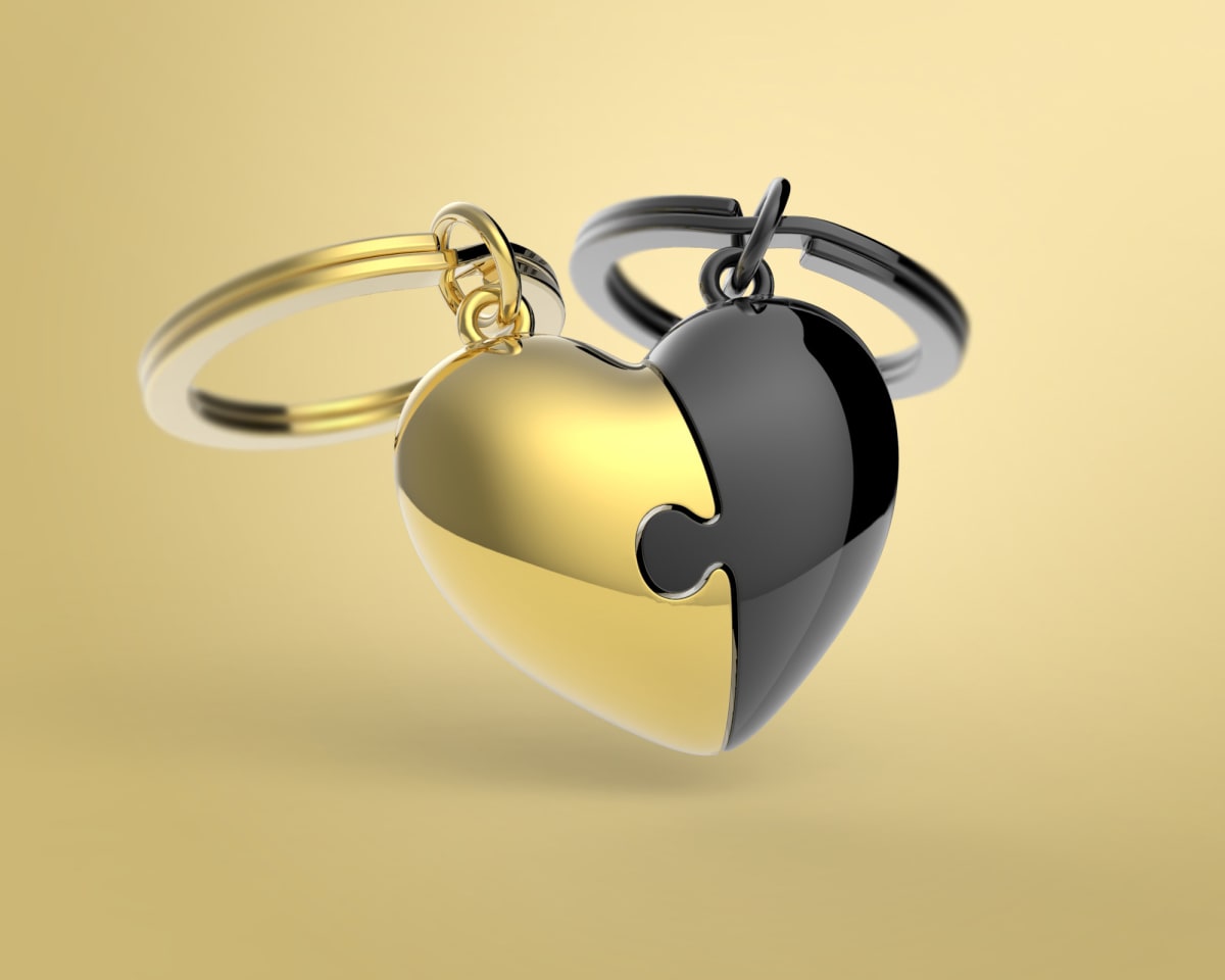 Metalmorphose® Llavero Vectorbox - Dos Corazones2