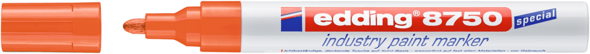 Marcador óleo Industrial Edding E-8750 naranjo2