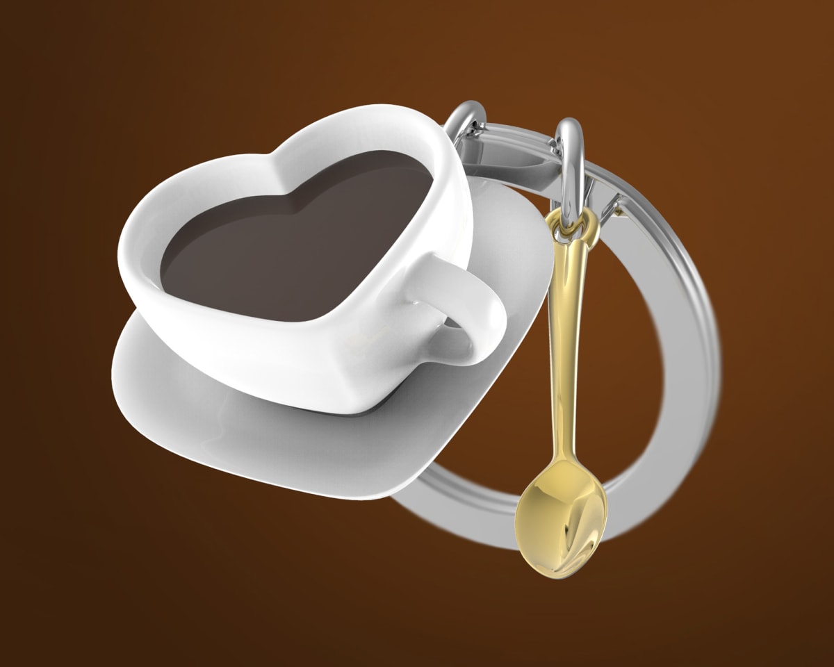 Metalmorphose® Llavero Vectorbox - I love coffee2