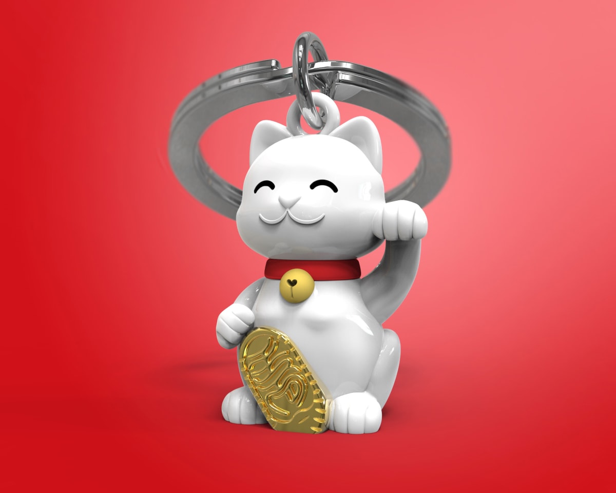 Metalmorphose® Llavero Vectorbox - Gato de la suerte2