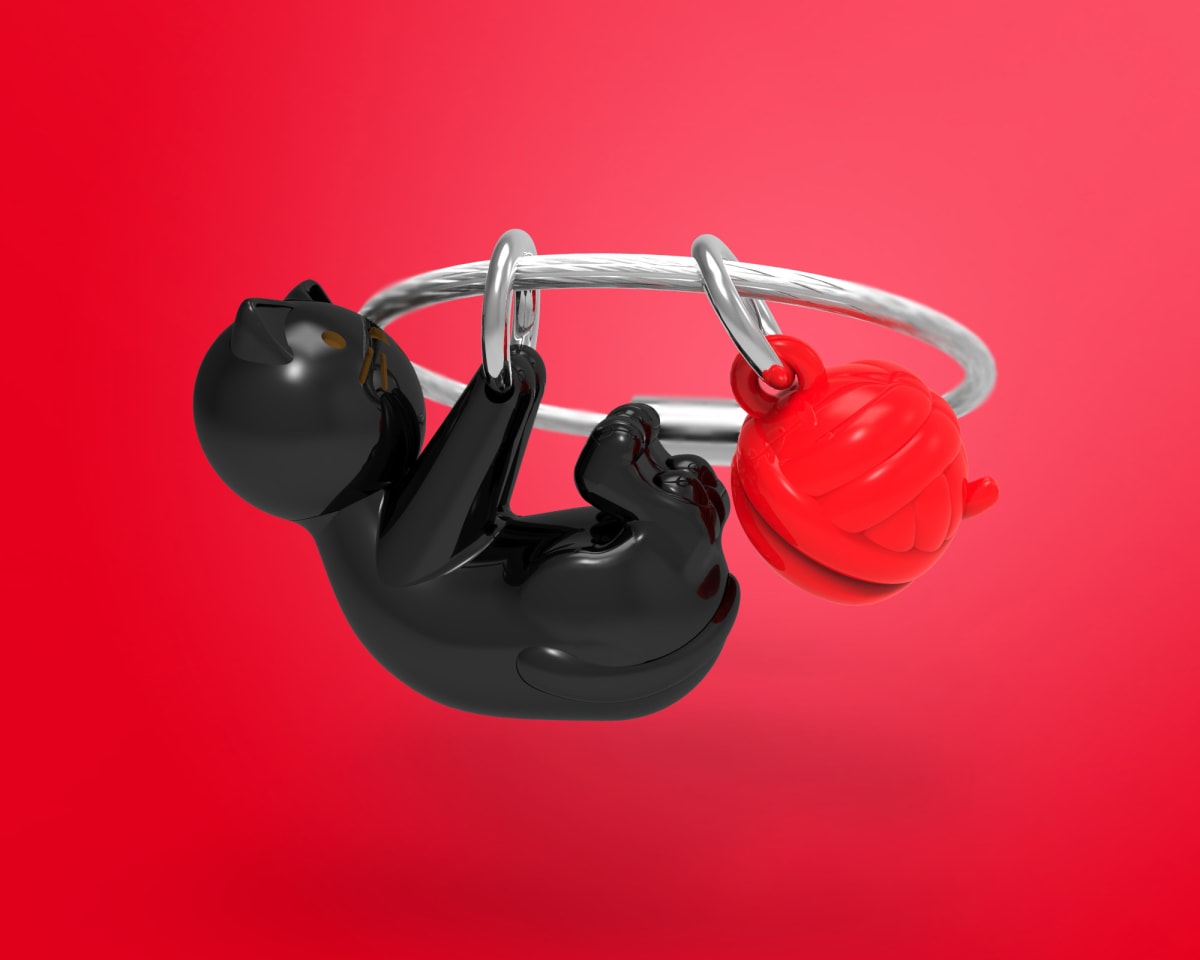 Metalmorphose® Llavero Vectorbox - Gato y lana2