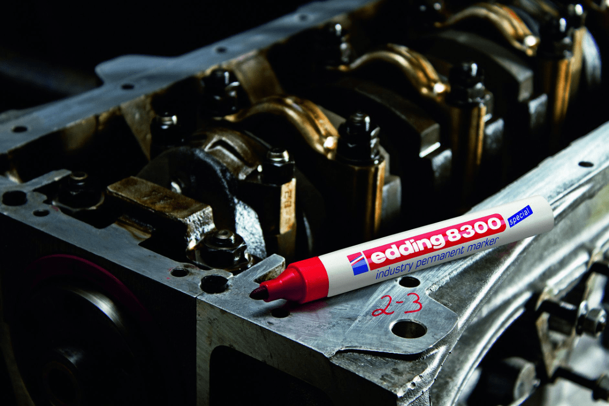 Marcador permanente industrial edding 8300 Rojo3