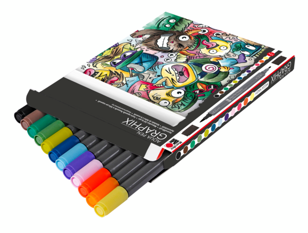 Marabu Aquapen doble punta, bala y punta pincel - Mega Mash2