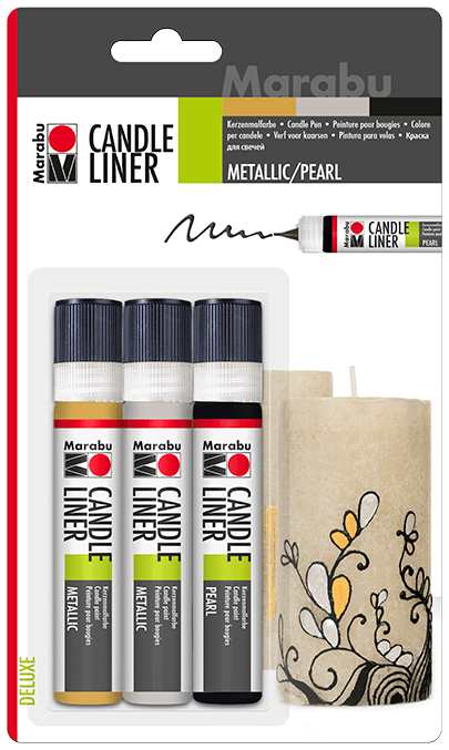 Marabu Pintura para velas, Metizalos 3u. x 25 ml1