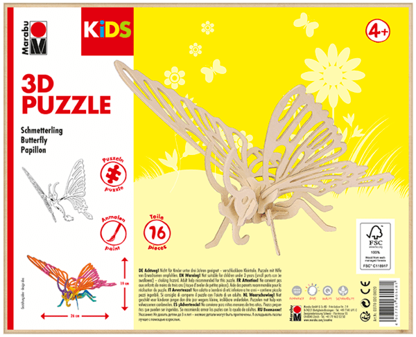 Marabu KiDS Puzzle 3D - Butterfly1