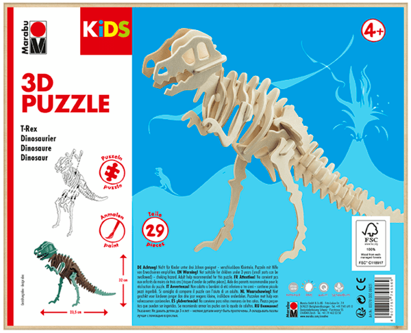 Marabu KiDS Puzzle 3D - T-Rex Dinosaur1