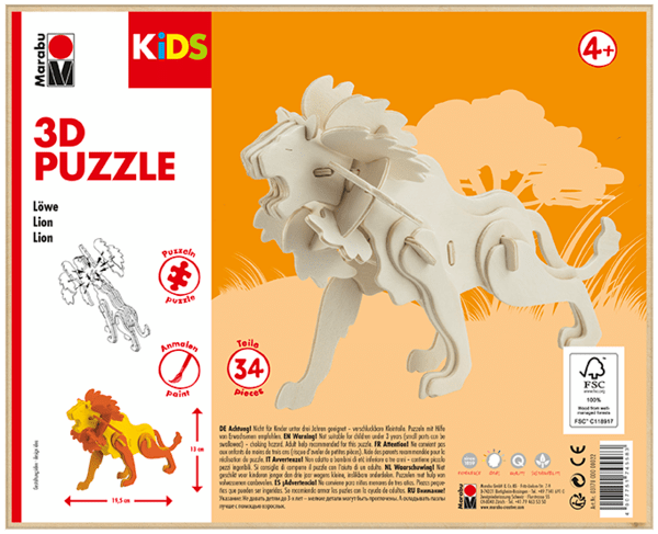 Marabu KiDS Puzzle 3D - Lion1