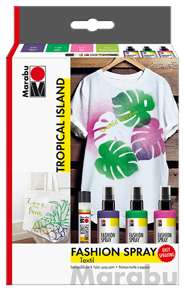 Marabu Fashion Spray - Tropical Island, Set 3u. x 100 ml, 1 x 25 ml1