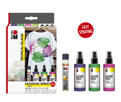 Marabu Fashion Spray - Tropical Island, Set 3u. x 100 ml, 1 x 25 ml
