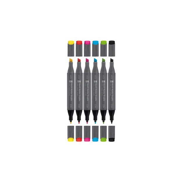 Marabu SketchMarker 6 unidades Base alcohol - Heat2