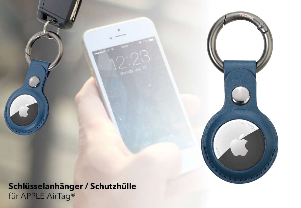 Llavero TROIKA  AIRTAG COVER azul oscuro, gunmetal7