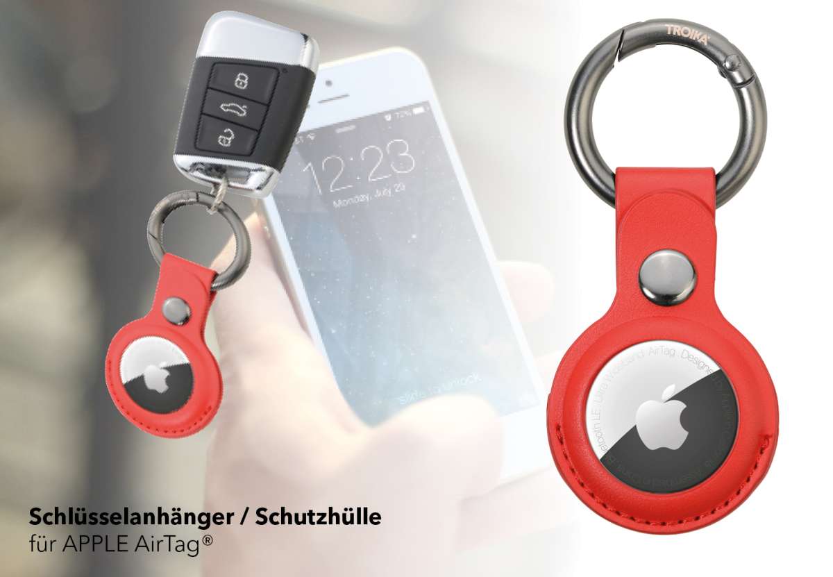 Llavero TROIKA AIRTAG COVER gunmetal, rojo7