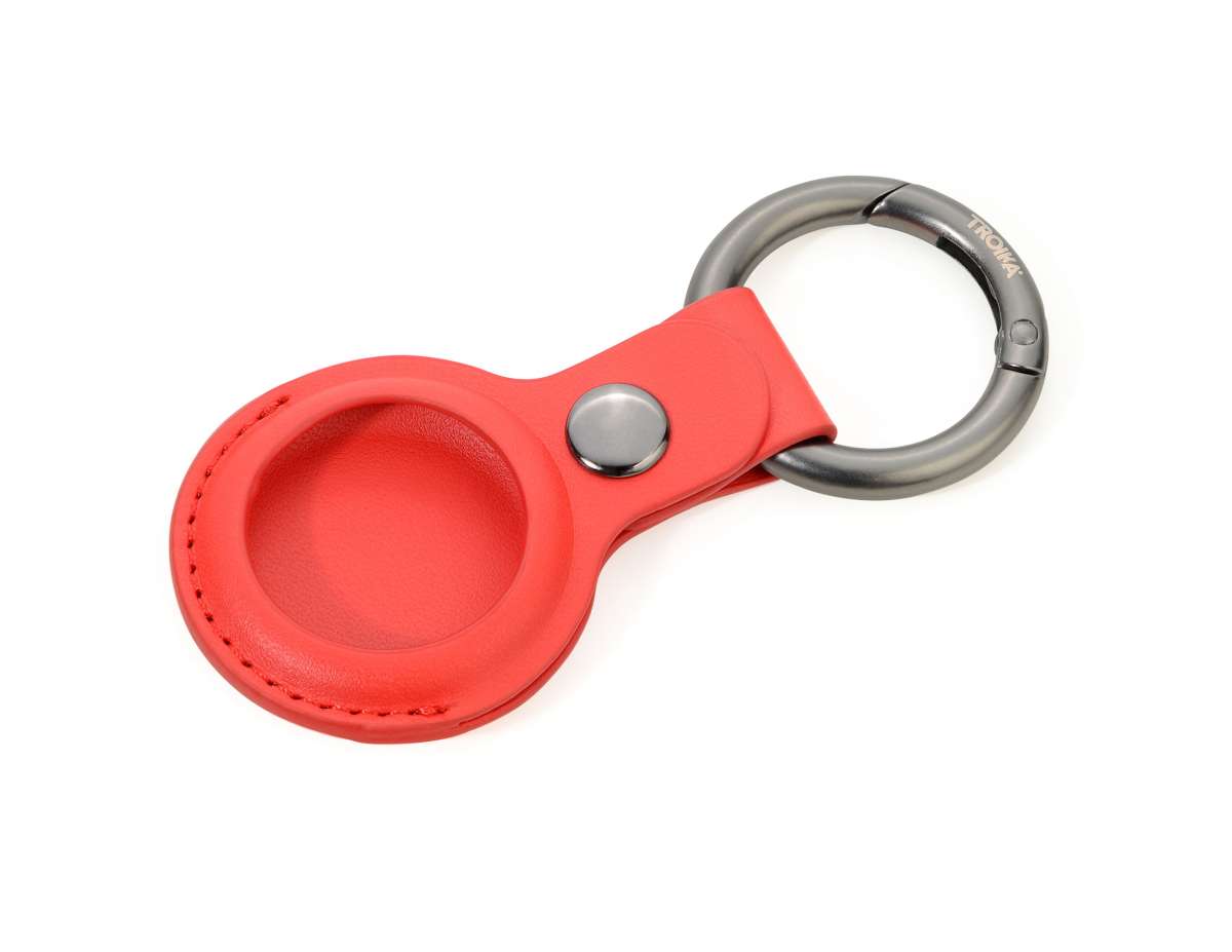 Llavero TROIKA AIRTAG COVER gunmetal, rojo1