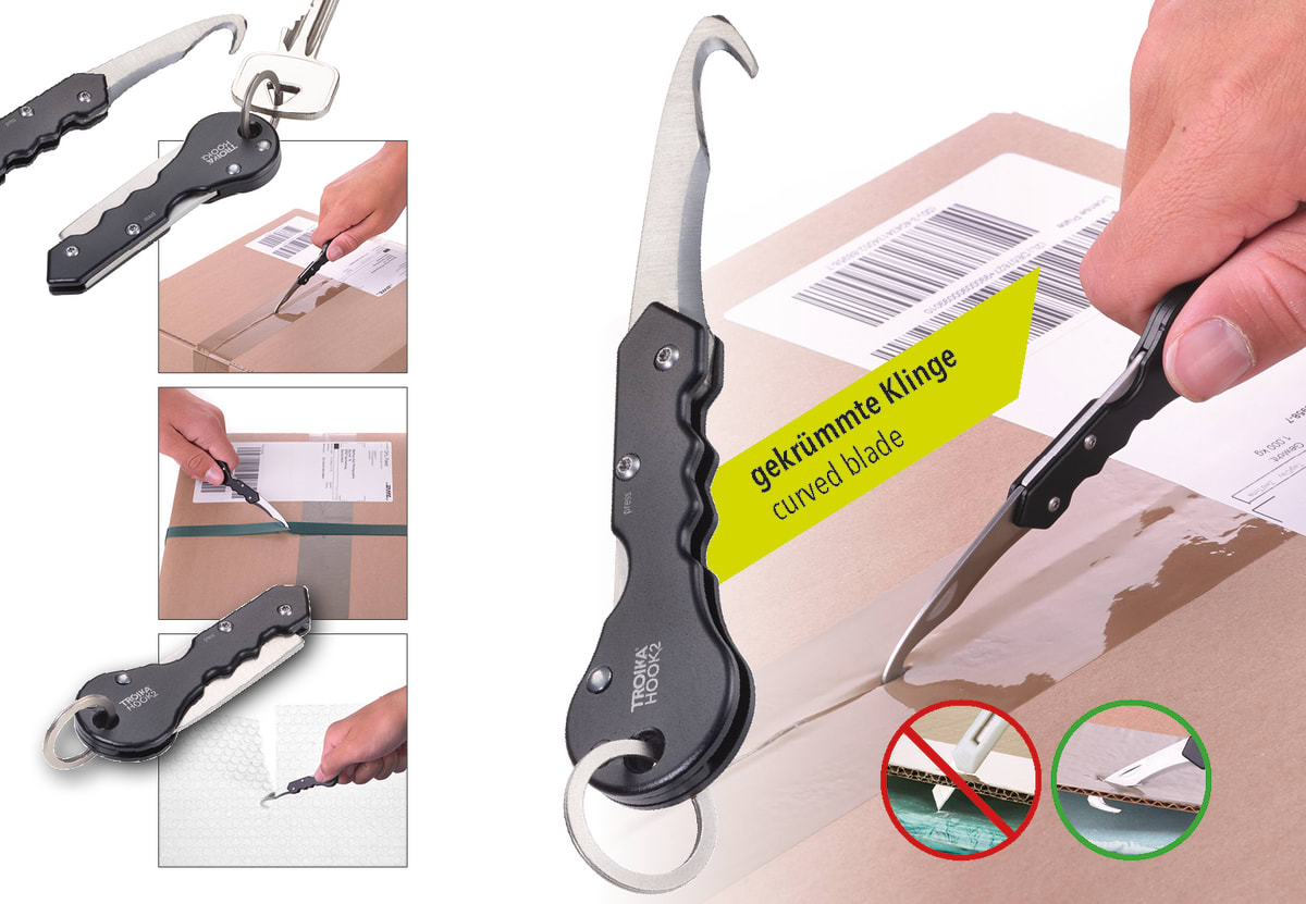 Llavero Troika y Cuchillo para paquetes,  negro7