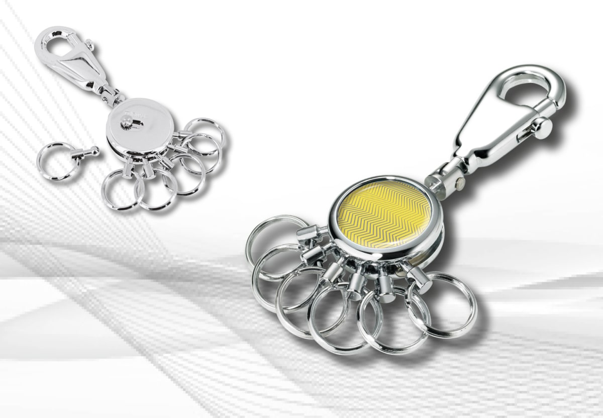 Llavero Troika Waves 6 aros intercambiables. Cromado2