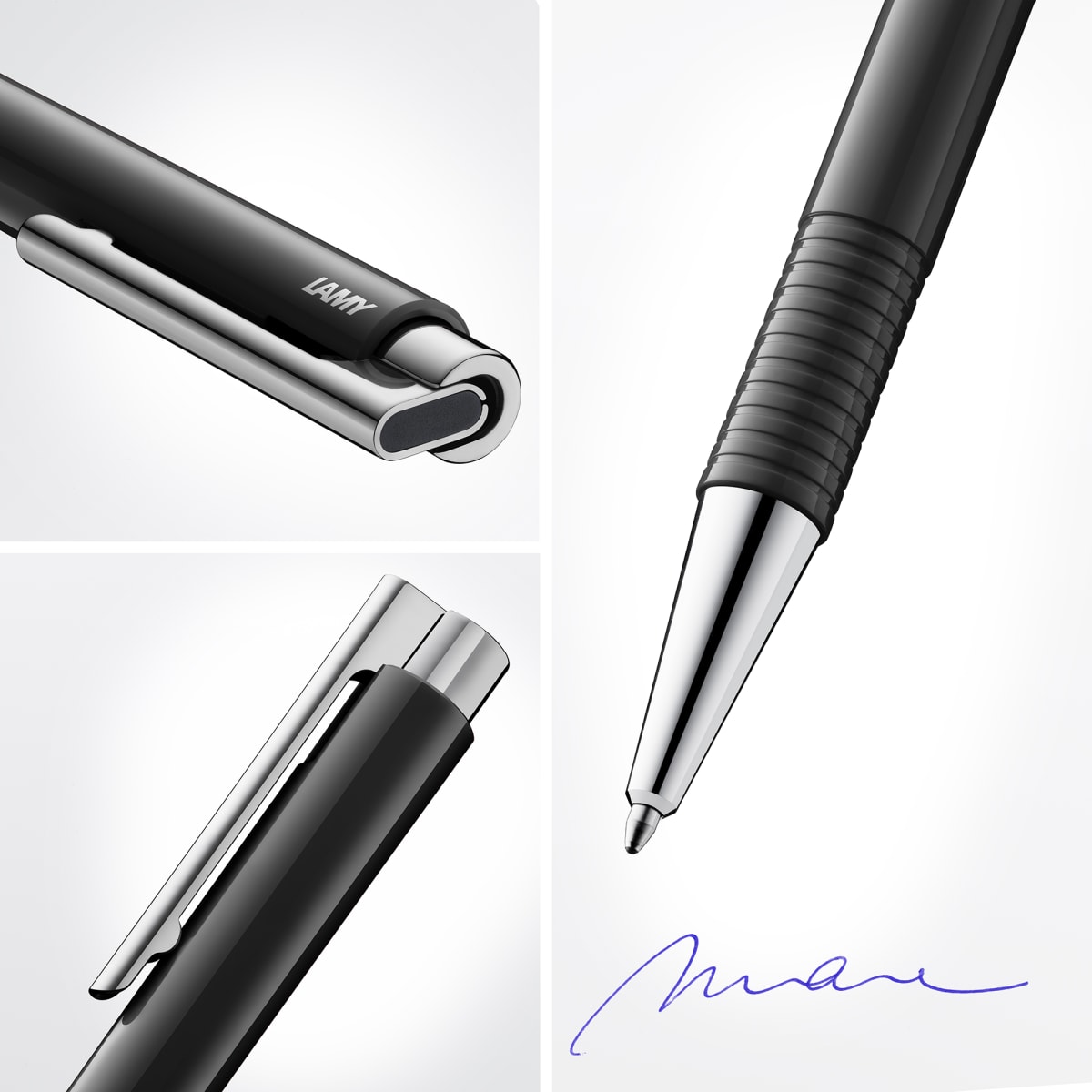 204 Bolígrafo logo M+ negro M (LA)3