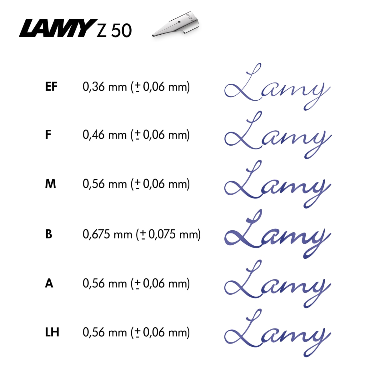 Plumín Lamy Z50N Negro EF (LA)2