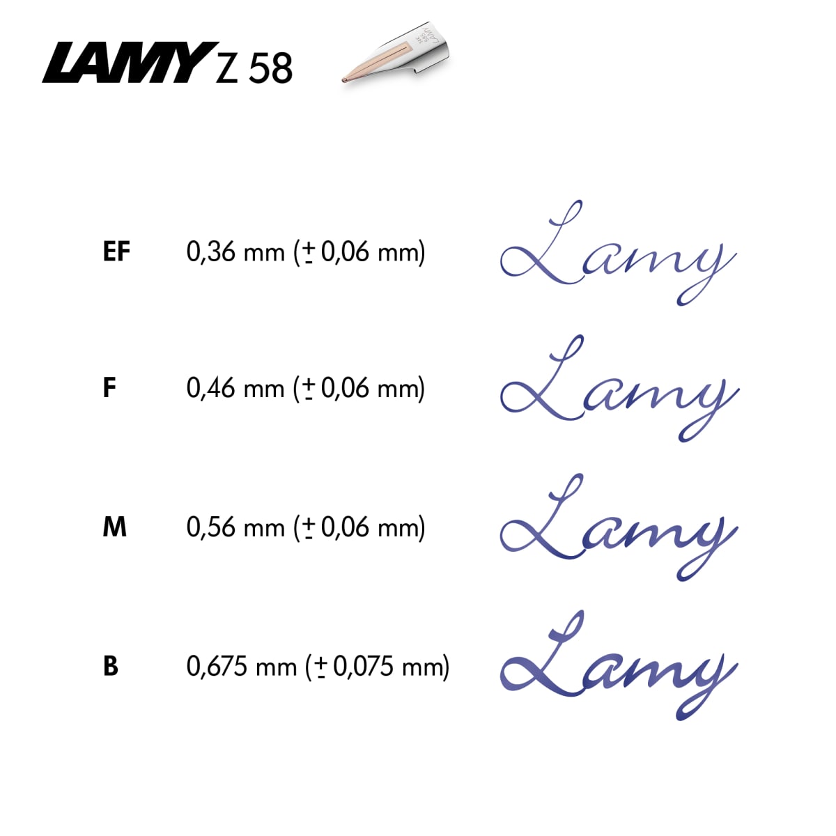 Plumín Lamy Z 58 cc Gold F2