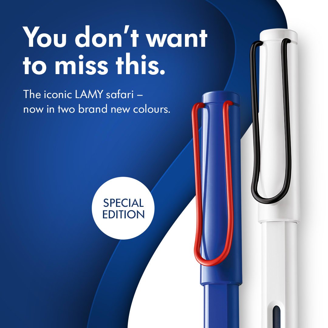 Set lamy Safari 90s Pluma Blanca + Azul2