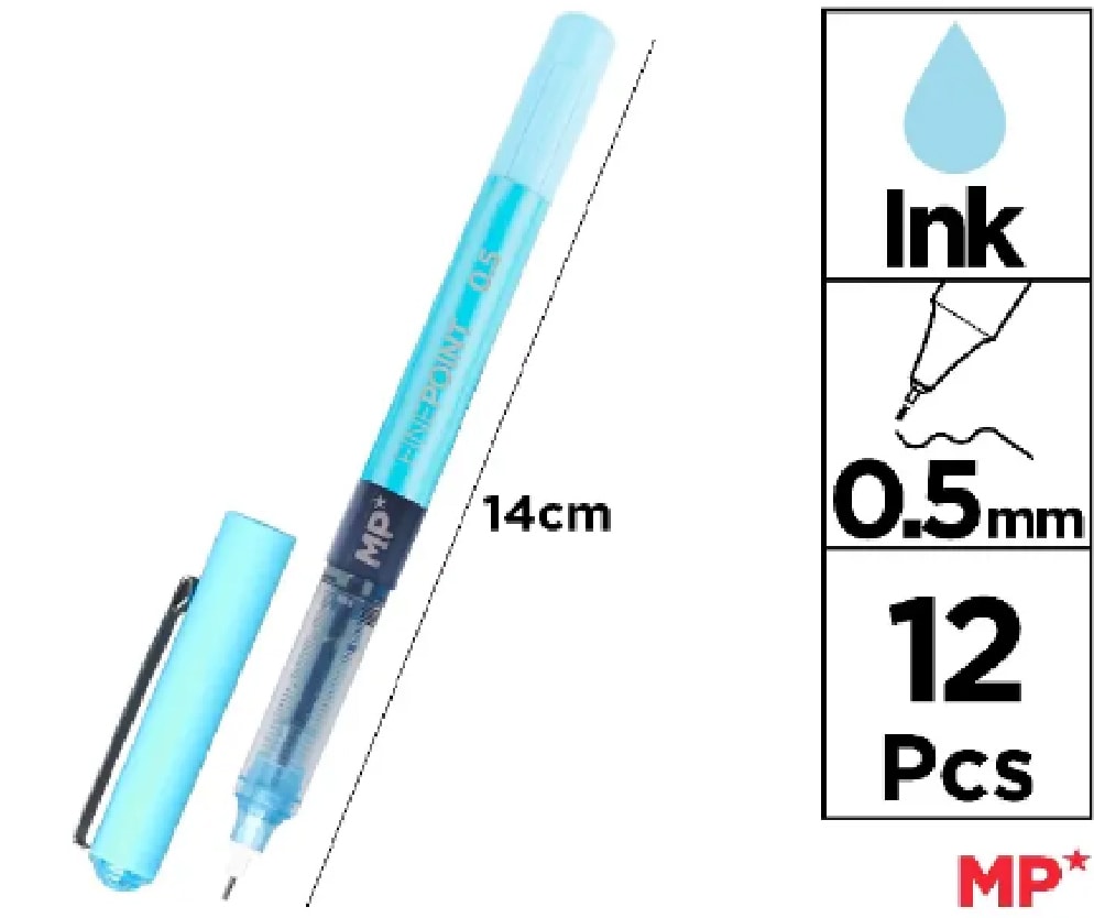 Boligrafo Tinta Liquida Punta 0.5mm Madrid Papel - Celeste1