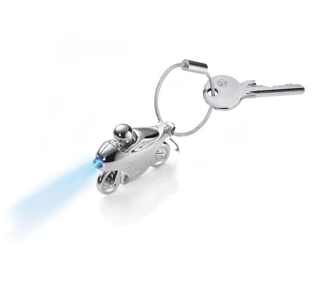 Llavero  Troika con luz LED azul diseño motocicleta3