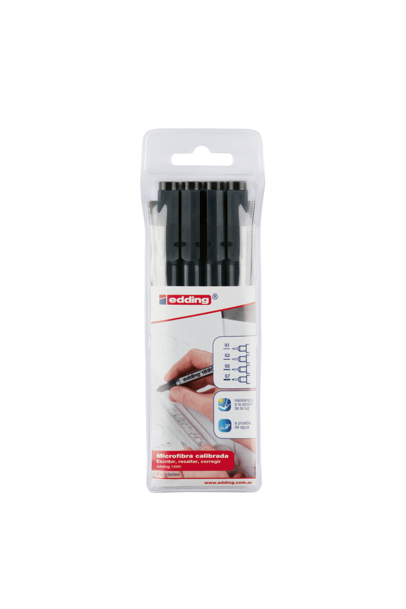 Set 4 Tiralineas calibrado  Edding  E-1880  1