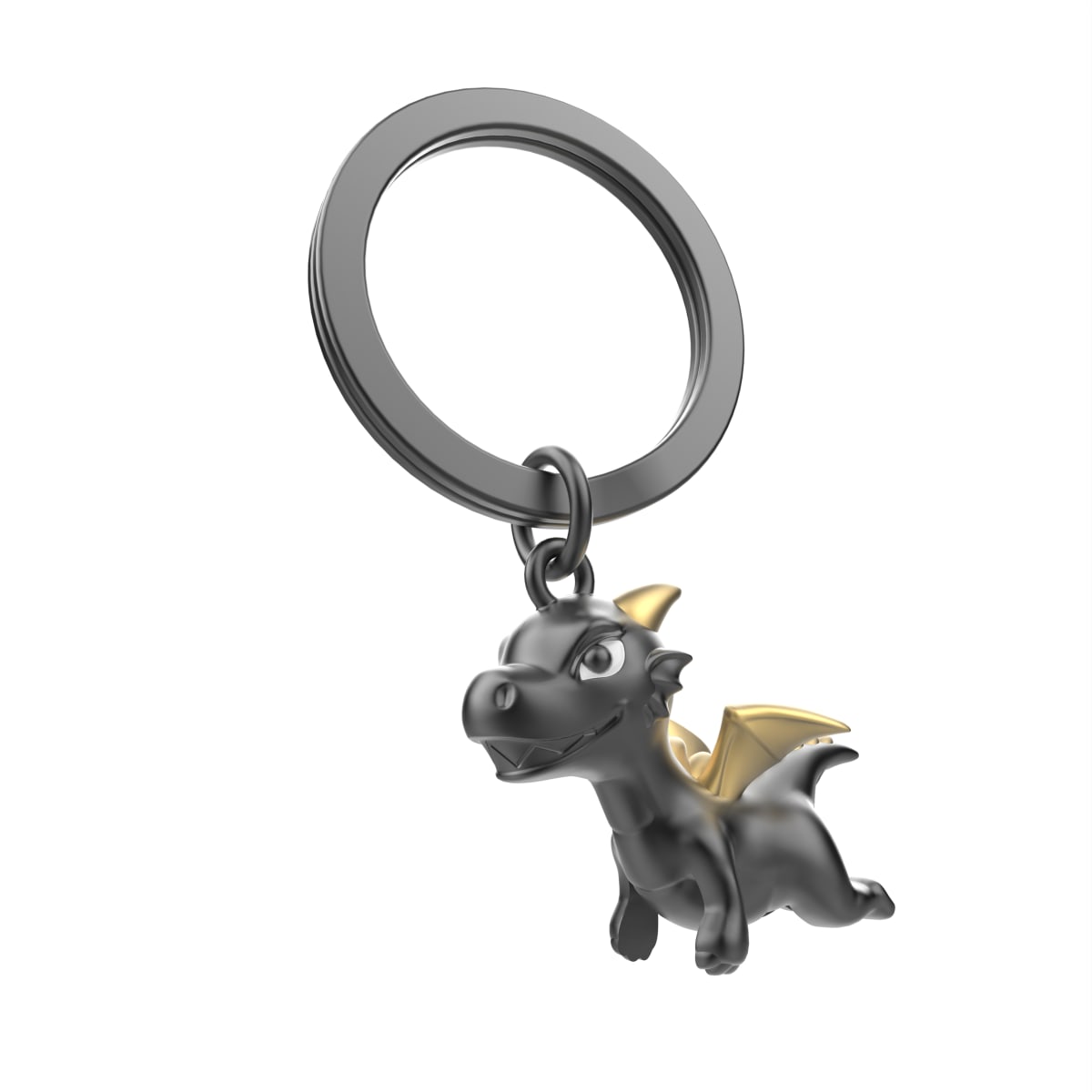 Llavero Metalmorphose Dragón Negro Alas Doradas3