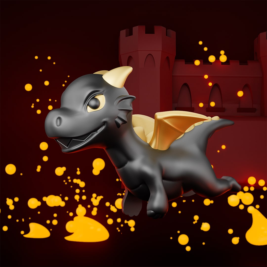 Llavero Metalmorphose Dragón Negro Alas Doradas11