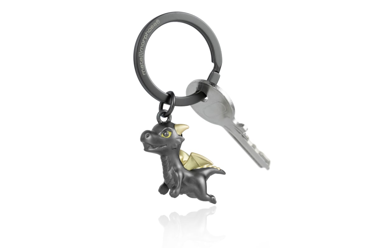 Llavero Metalmorphose Dragón Negro Alas Doradas10