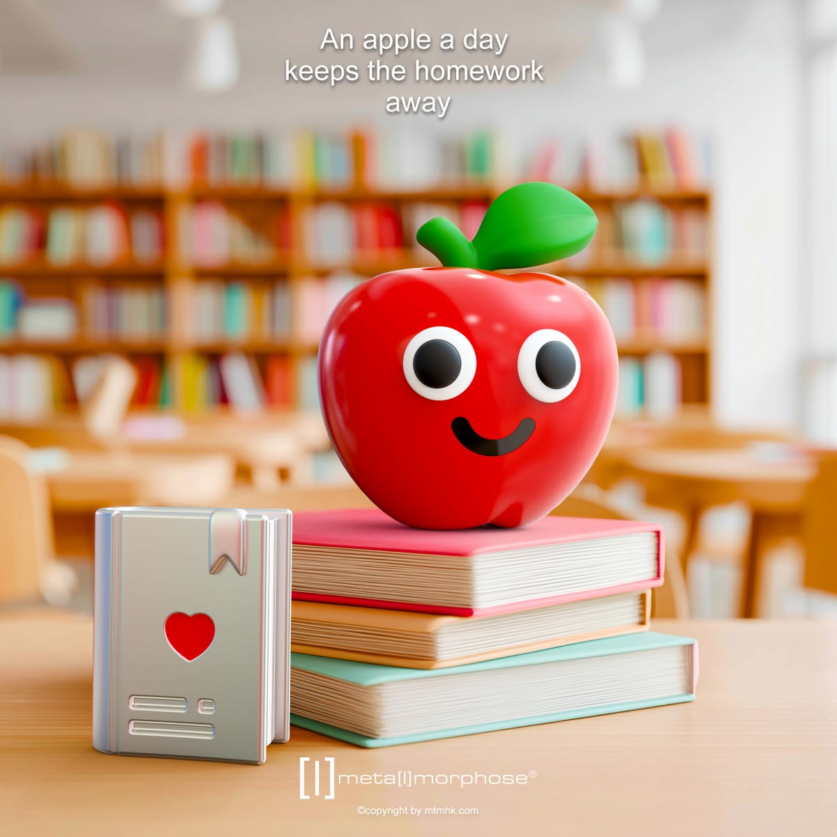 Llavero Metalmorphose Profe Manzana y Libro3