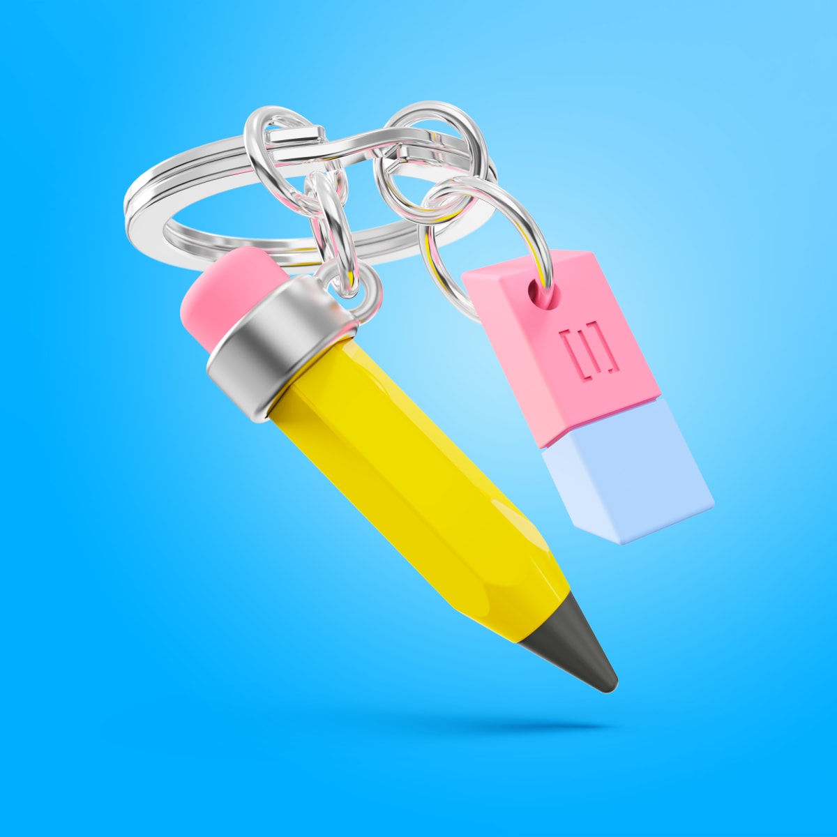 Llavero Metalmorphose Profe Lápiz y Goma3