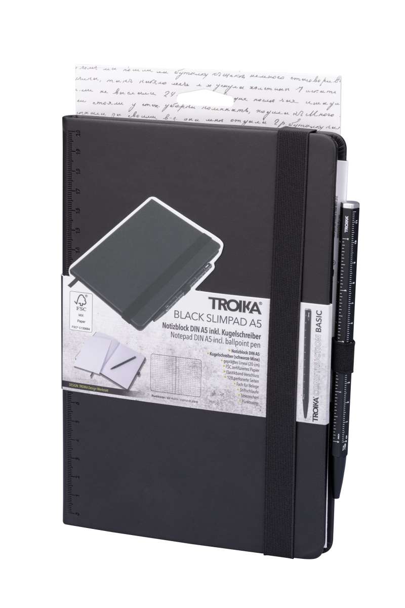 Bloc de notas TROIKA BLACK SLIMPAD A58