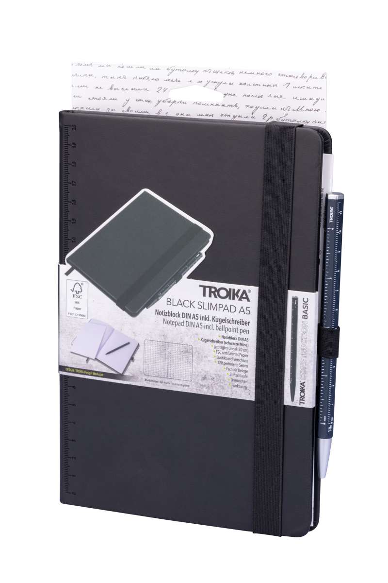 Bloc de notas TROIKA  BLACK SLIMPAD A5 lapiz Azul Oscuro8
