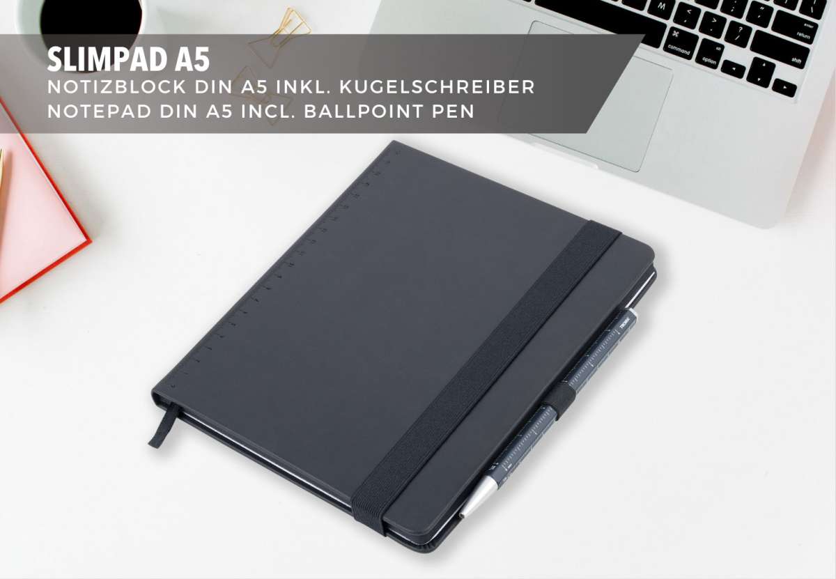Bloc de notas TROIKA  BLACK SLIMPAD A5 lapiz Azul Oscuro7