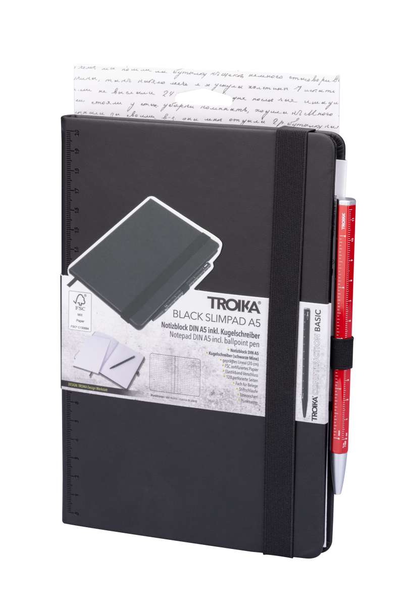 Bloc de notas TROIKA BLACK SLIMPAD A5 lapiz Rojo8