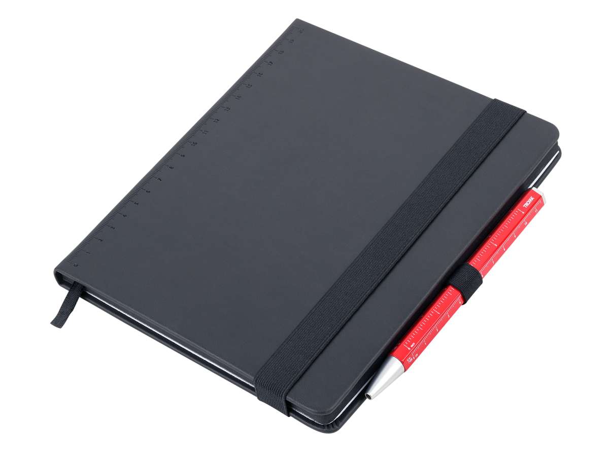 Bloc de notas TROIKA BLACK SLIMPAD A5 lapiz Rojo1