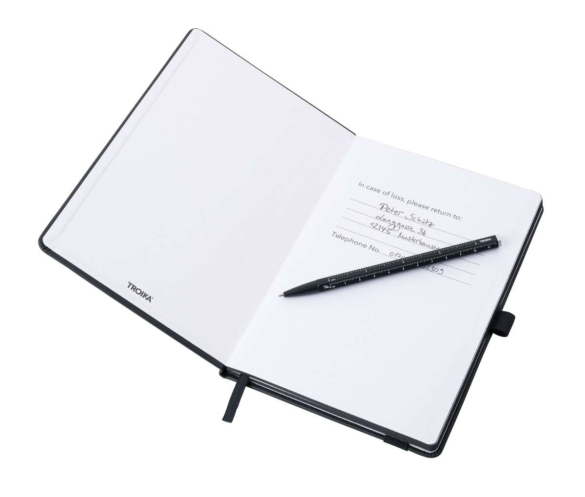 Bloc de notas TROIKA BLACK SLIMPAD A5 lapiz Plateado2