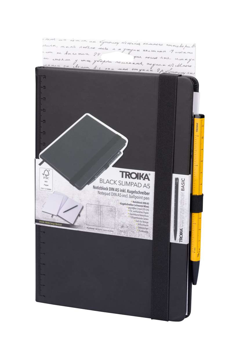 Bloc de notas TROIKA  BLACK SLIMPAD A5 lapiz Amarillo8