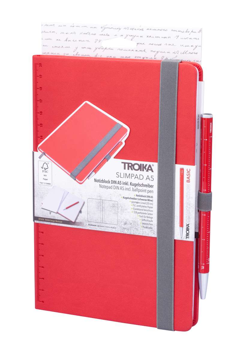 Bloc  de notas TROIKA SLIMPAD A5  rojo9