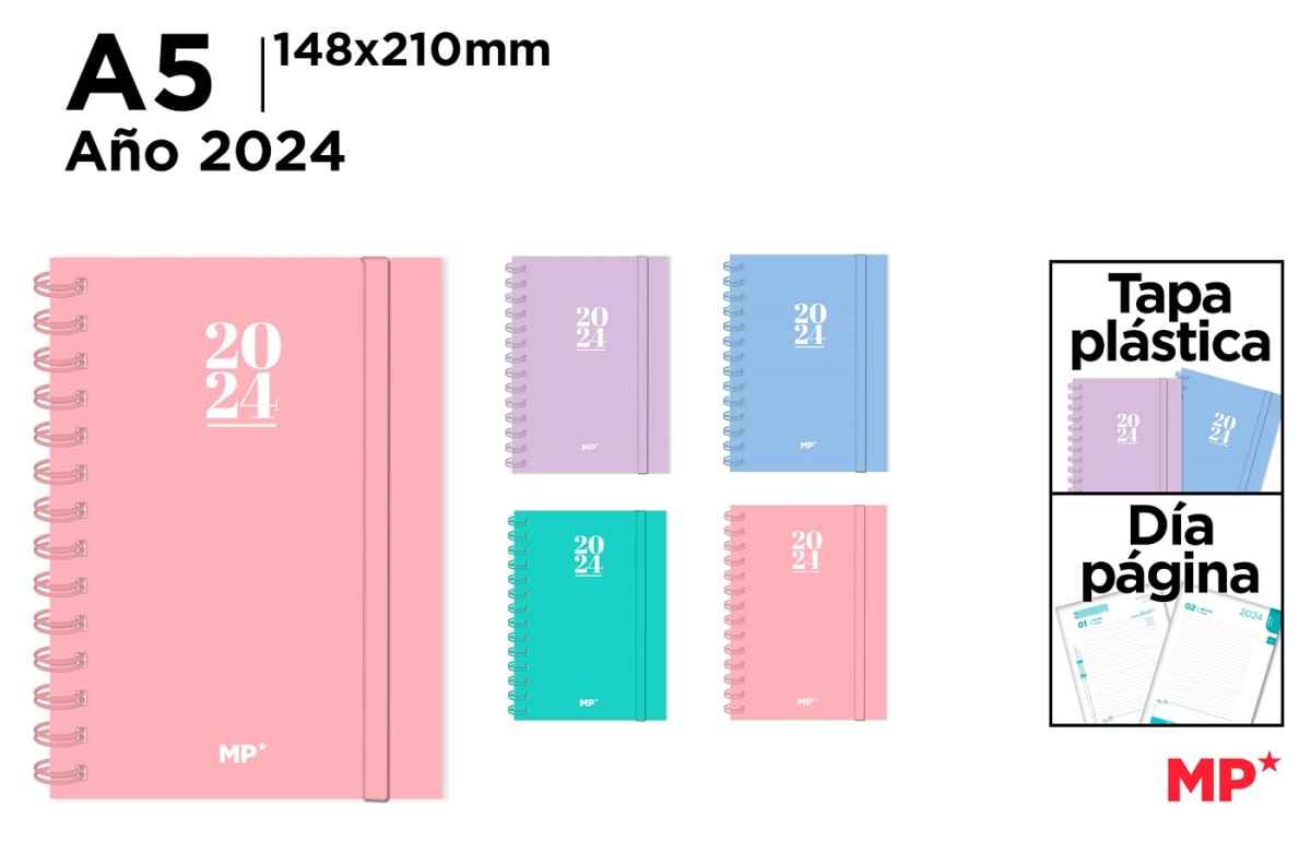 Agenda 2024 Tapa Pp con elástico Día Pag. 140X210Mm1