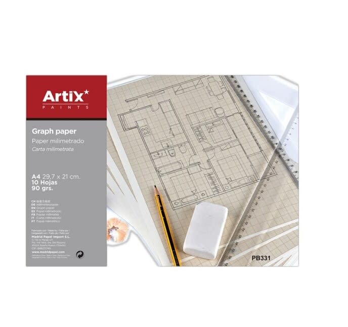 Block De Papel Milimetrado 90Gr de 10Hjs Marca Artix1