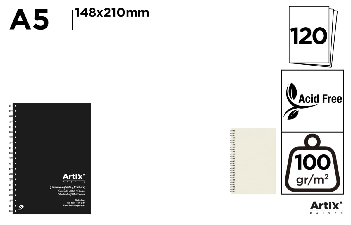 Cuadernillo Artista Premium 100g  A5 120 Hojas (MP)1