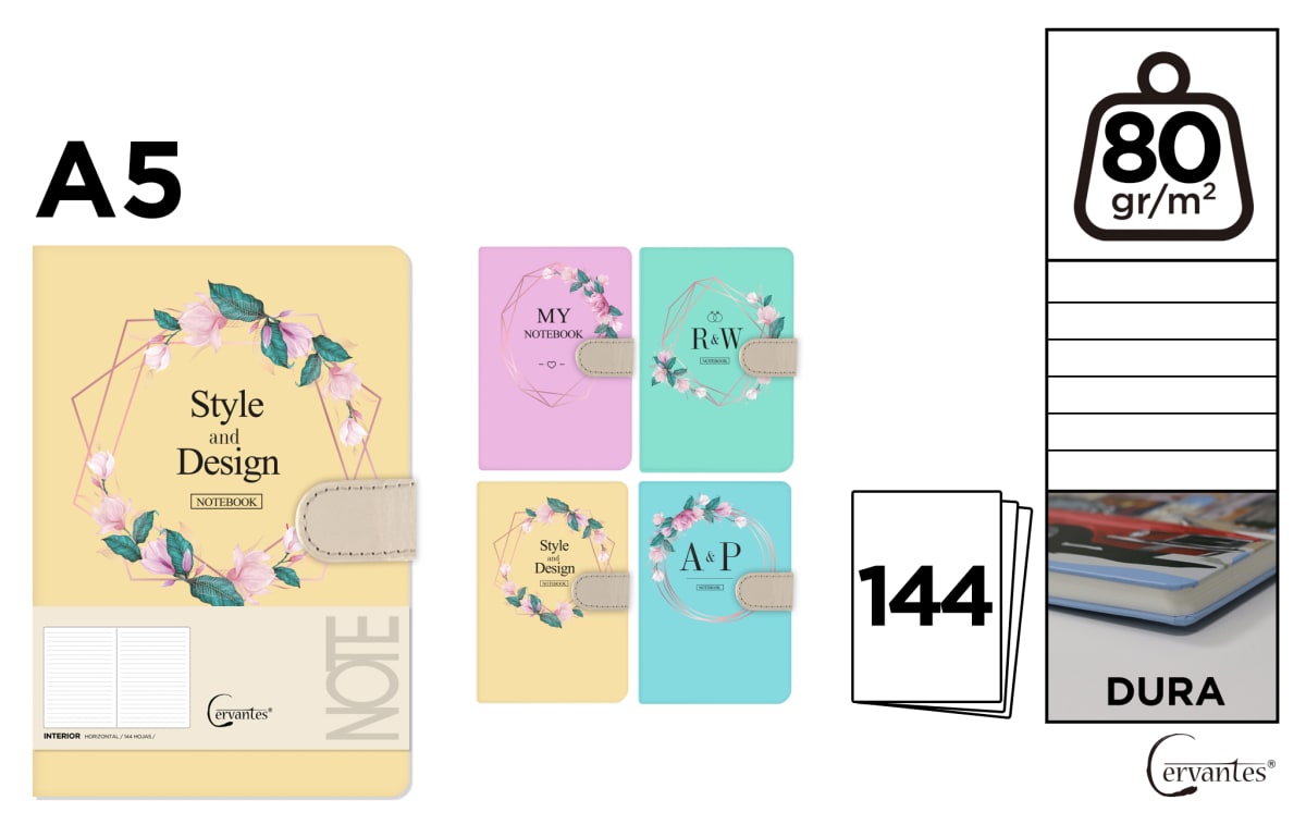 Cuaderno De Notas Diseños (12) 13.4 X 19 Cm (MP)1