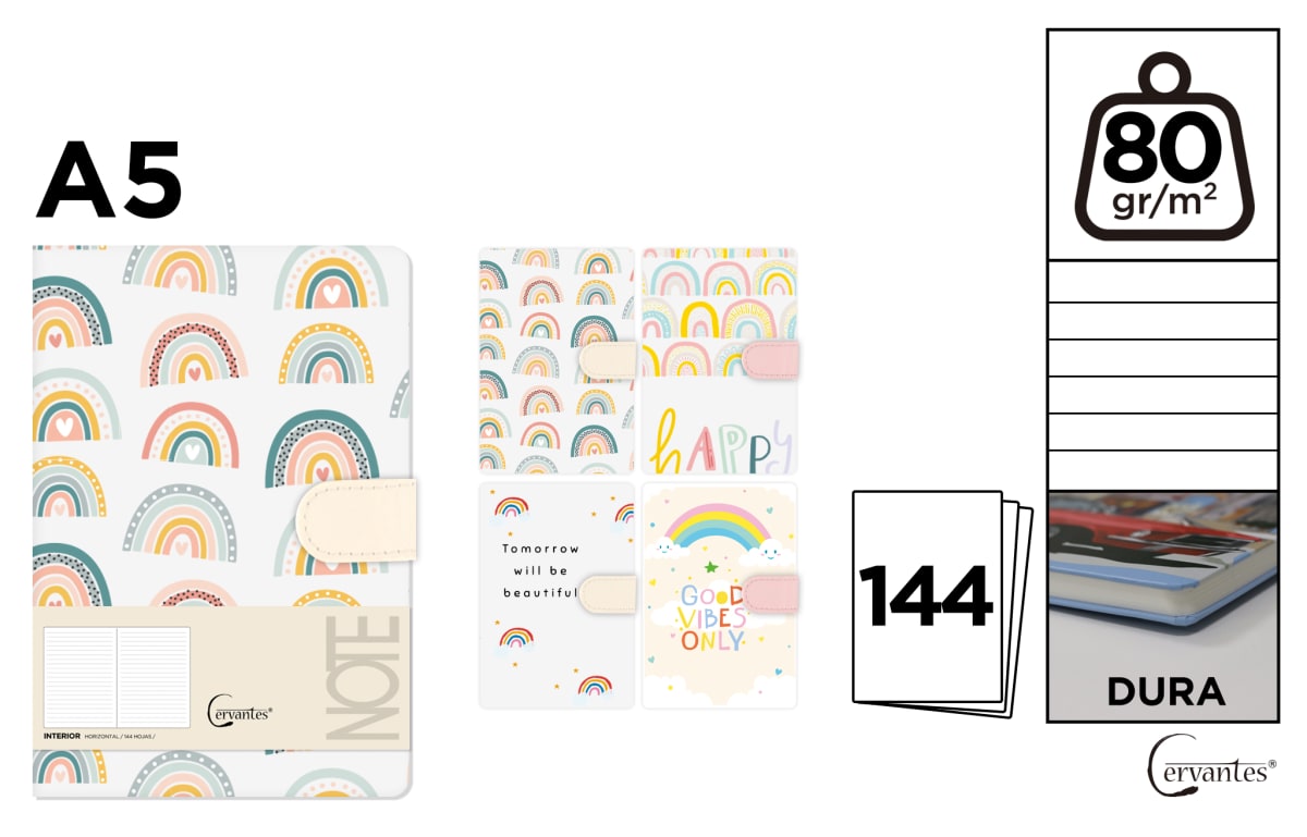 Cuaderno De Notas Rainbow 13.4 X 19 Cm (MP)1