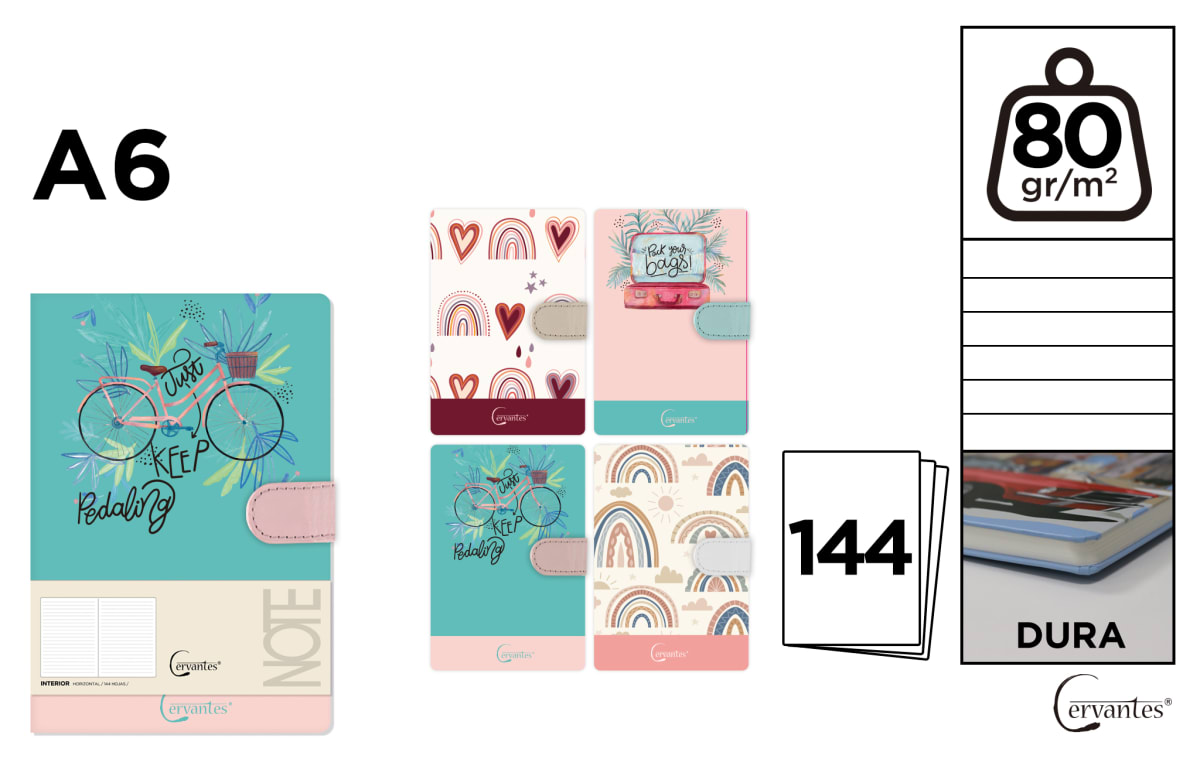 Cuaderno De Notas Diseños Bicicleta  9.7 X 14.4 Cm (MP)1