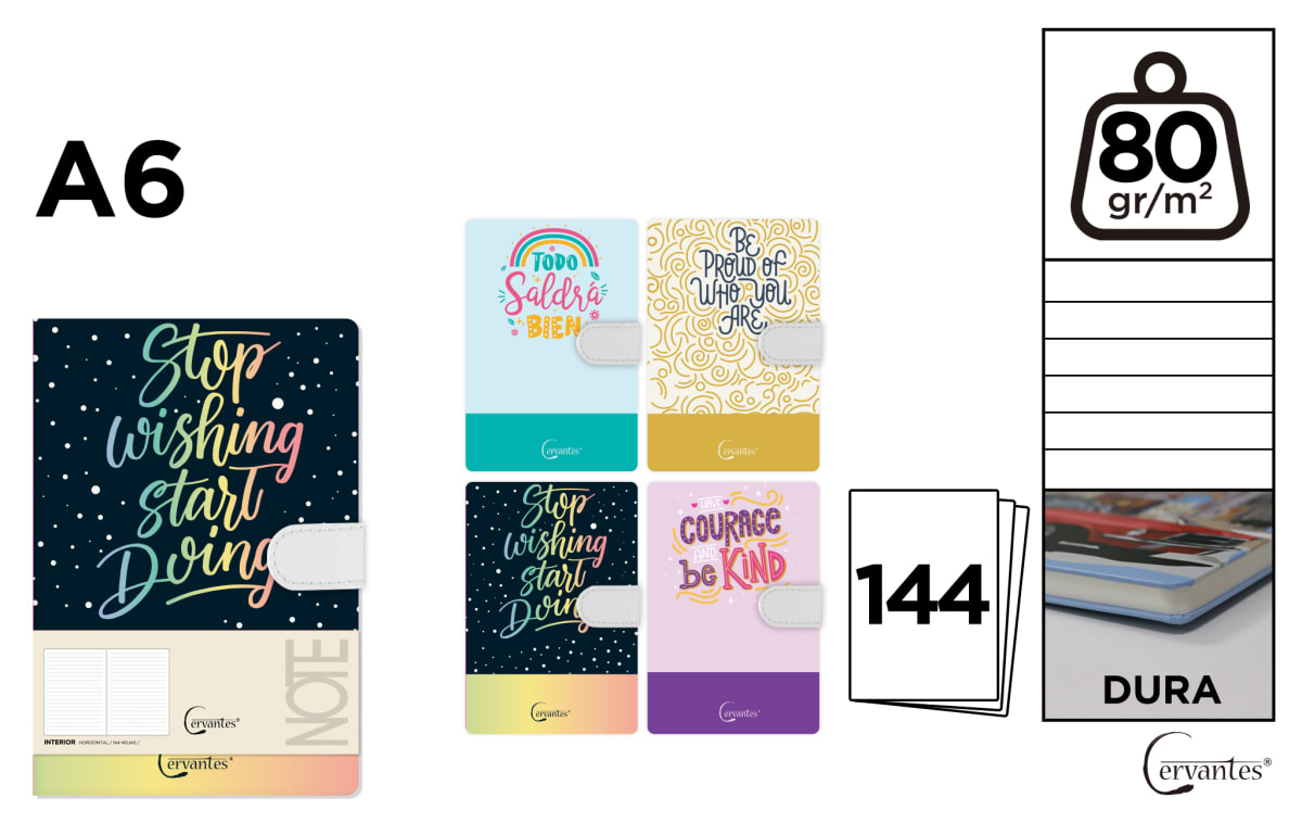 Cuaderno De Notas Diseños Frases  9.7 X 14.4 Cm (MP)1