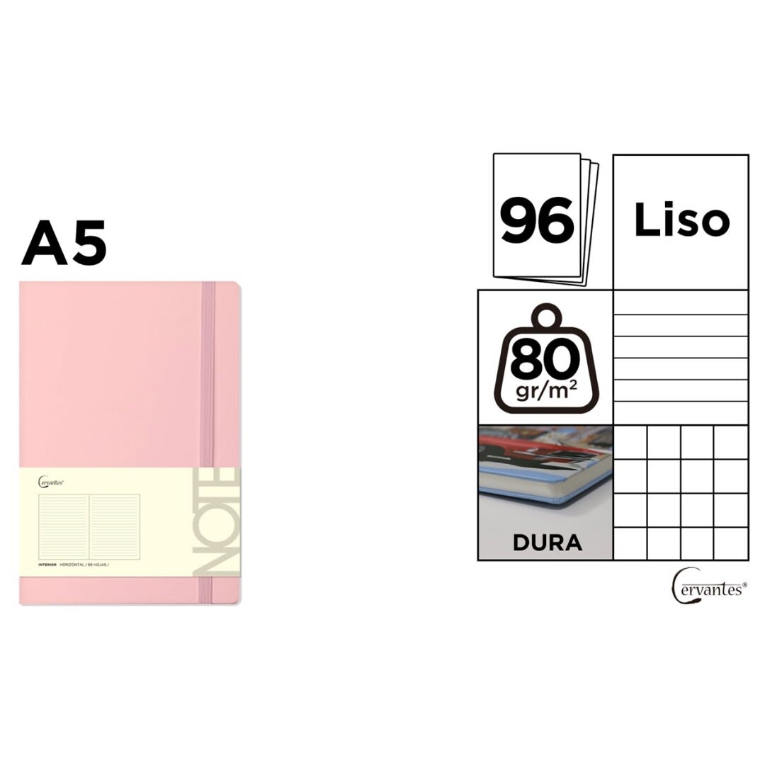 Cuaderno P/Nota A5 C/Elastico 80Gr x 96 Hjs Madrid Papel2