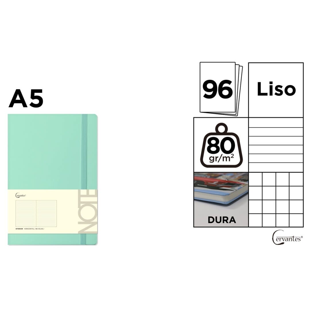 Cuaderno P/Nota A5 C/Elastico 80Gr x 96 Hjs (MP)3
